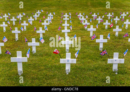 Attraversa in un cimitero di Ferryland, Terranova e Labrador, Canada. Foto Stock