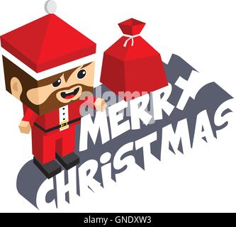 Babbo Natale Merry Christmas cartoon Illustrazione Vettoriale
