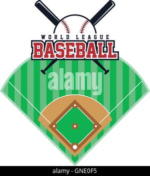 Baseball League tema Illustrazione Vettoriale