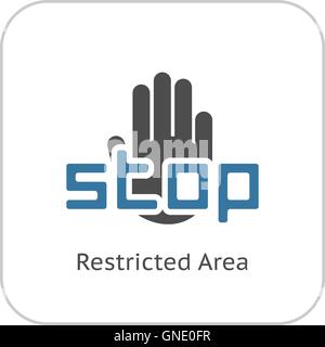 Area riservata icona. Design piatto. Illustrazione Vettoriale