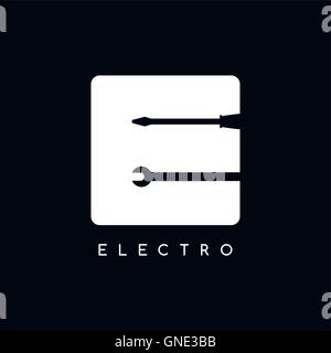 Logotipo meccanico a tema - Lettera E Illustrazione Vettoriale