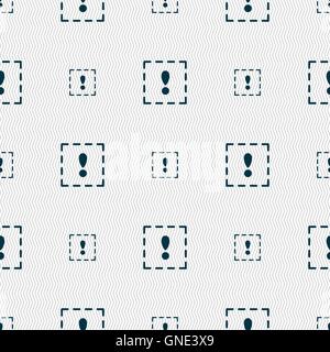 Il punto esclamativo in un'icona quadrata segno. Modello senza cuciture con texture geometrica. Vettore Illustrazione Vettoriale