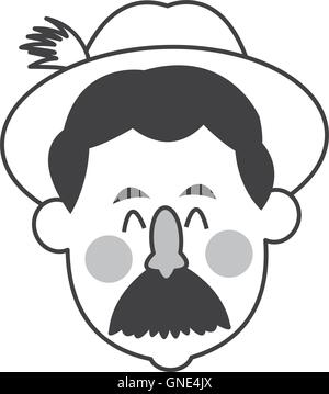 Bavarese icona uomo Illustrazione Vettoriale