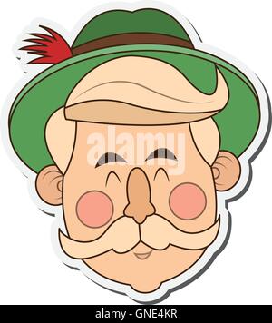 Bavarese icona uomo Illustrazione Vettoriale