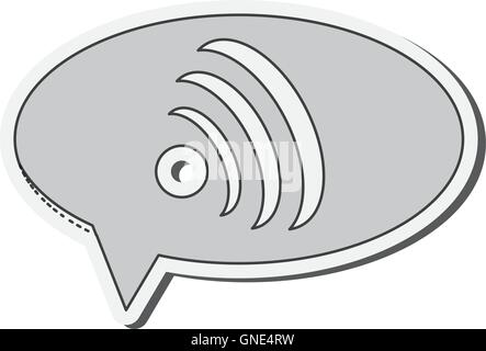 Segnale wifi all'interno di conversazione icona di bolle Illustrazione Vettoriale