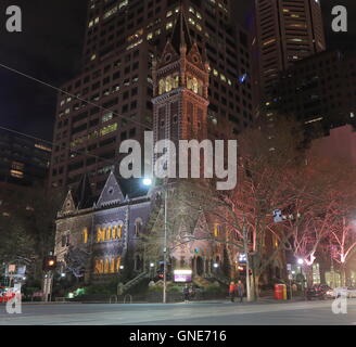 Storica St Michael's Uniting Chiesa nel centro di Melbourne in Australia Foto Stock