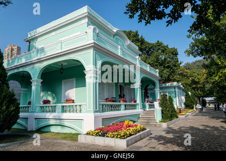 Portoghese vecchio case coloniali attrazione turistica nella zona di Taipa di Macao Macao Cina Foto Stock