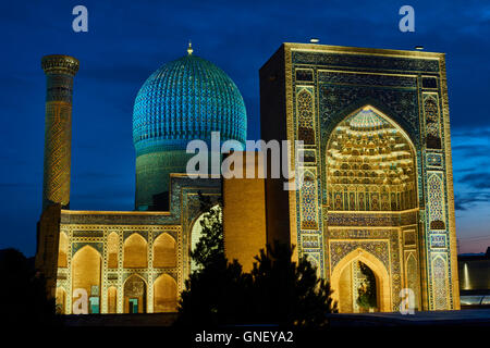 Uzbekistan, Samarcanda, Unesco World Heriatge, Gour Emir mausoleo (tomba di Timur) Foto Stock