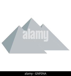 Icona stilizzata tre piramidi dell'Egitto su sfondo bianco Illustrazione Vettoriale