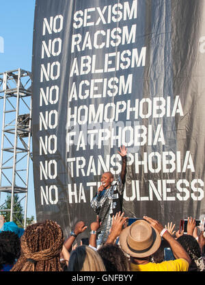 Prestazioni e ventole a AfroPUnk 2016 musica e festival culturale Foto Stock