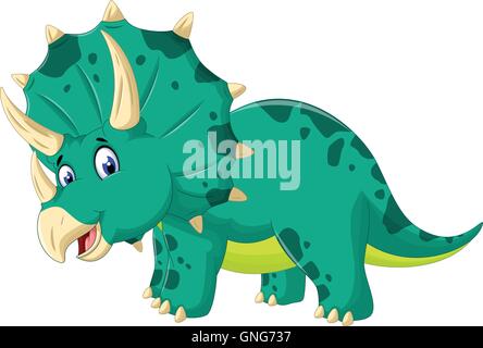 Carino Triceratops cartoon per la progettazione Illustrazione Vettoriale