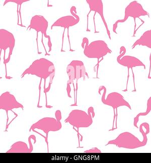 Vector flamingo sfondo senza giunture Illustrazione Vettoriale