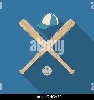 Icona di baseball, illustrazione vettoriale. Illustrazione Vettoriale