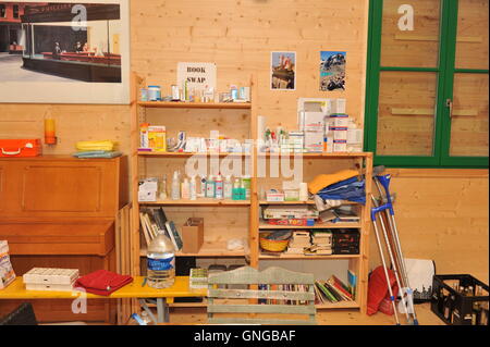 "Improvvisato rifugio dei rifugiati nel campo di giovani ''tenda" a Monaco di Baviera, 2014' Foto Stock