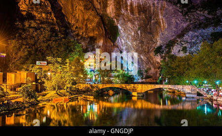 Vrelo Bune, la sorgente del fiume Buna, in Blagaj - Bosnia ed Erzegovina Foto Stock