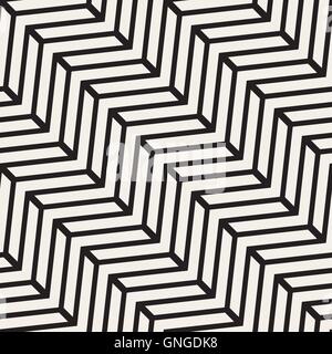 Vector Seamless in bianco e nero linea Chevron modello geometrico Illustrazione Vettoriale