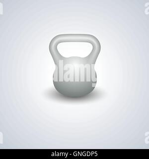 Kettlebell realistico, illustrazione vettoriale. Illustrazione Vettoriale