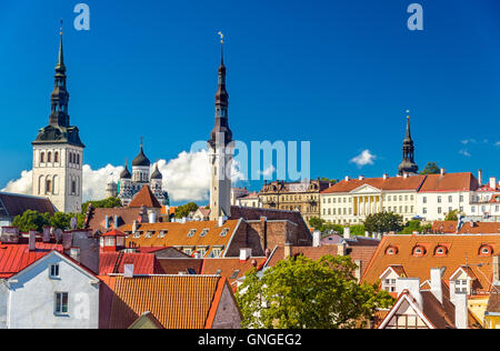 Il centro storico di Tallinn, patrimonio UNESCO in Estonia Foto Stock