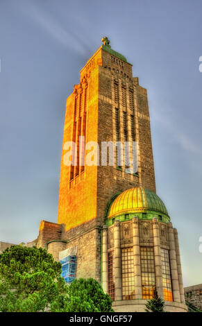 Il campanile della chiesa di Kallio in Helsinki - Finlandia Foto Stock