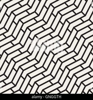 Vector Seamless in bianco e nero Chevron linee diagonali modello geometrico Illustrazione Vettoriale