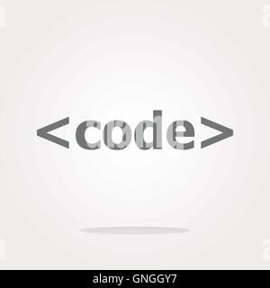 Codice icona segno. Linguaggio di programmazione il simbolo. Cerchi i pulsanti . Illustrazione Vettoriale. Icona del vettore Illustrazione Vettoriale