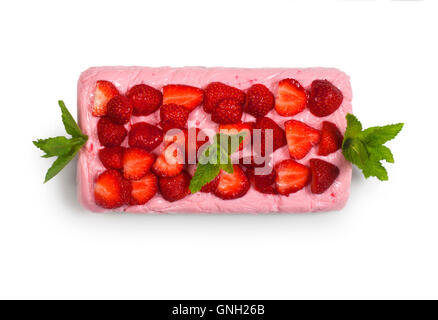 Fragola Panna Cotta Foto Stock