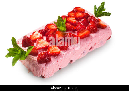 Fragola Panna Cotta Foto Stock