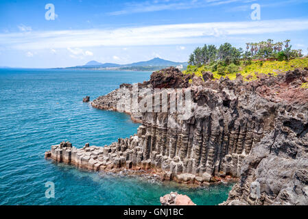 Jungmun Costa Daepo Jusangjeolli Cliff, Jeju Island, Corea del Sud Foto Stock