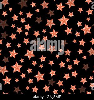 Set di stelle rosse. Seamless Pattern stellato. Illustrazione Vettoriale