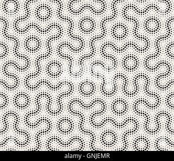 Vector Seamless arrotondati irregolari linee tratteggiate modello geometrico Illustrazione Vettoriale