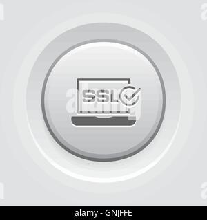 Certificati SSL icona di protezione. Design piatto. Illustrazione Vettoriale