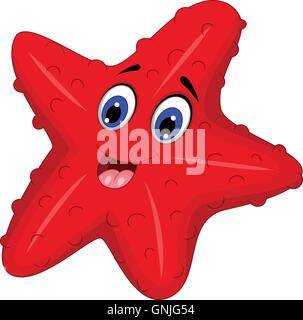 Funny starfish cartoon in posa Illustrazione Vettoriale