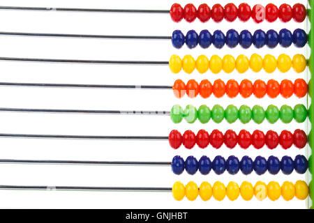 Abacus colorati su un bianco Foto Stock