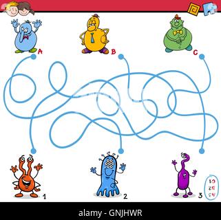 Maze puzzle attività per bambini Illustrazione Vettoriale