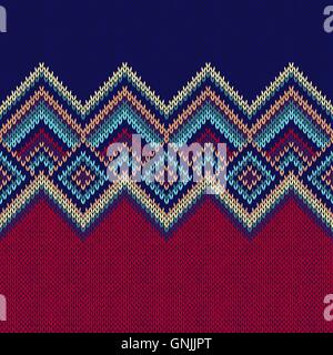 Modello senza giunture. Lavorato a maglia di lana Texture ornamento Illustrazione Vettoriale