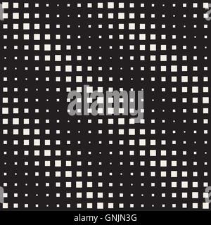 Vector Seamless disegnati a mano rettangoli verticali modello halftone Illustrazione Vettoriale