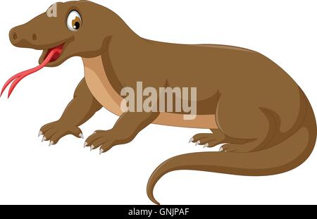 Komodo cartoon per la progettazione Illustrazione Vettoriale
