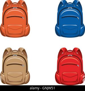 Set. illustrazione vettoriale nello zaino Illustrazione Vettoriale