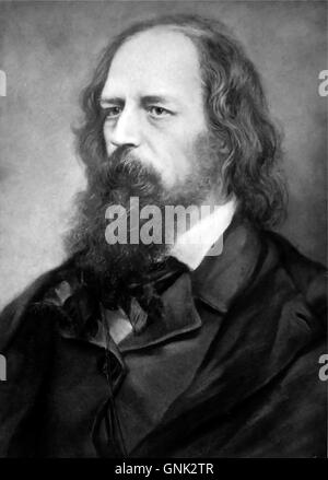 ALFRED, SIGNORE TENNYSON (1809-1892) poeta inglese laureate in un disegno di artista tedesco Paul Kramer Foto Stock