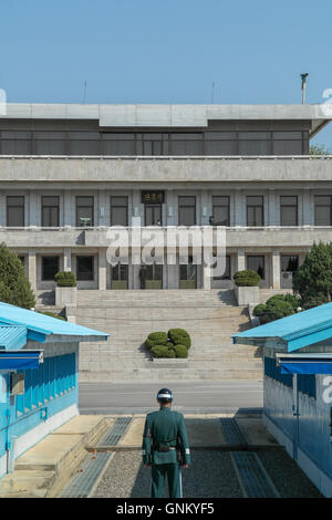 DMZ (Demilitarized Zone) alla frontiera di nord e sud corea, Panmunjeon, Corea del Sud - Asia Foto Stock