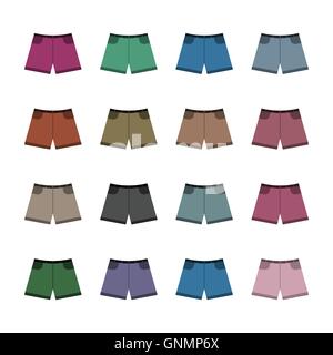 Set di pantaloncini colorati, illustrazione vettoriale. Illustrazione Vettoriale