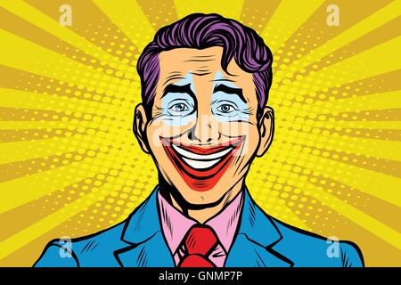 Clown sorriso joker face Illustrazione Vettoriale