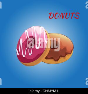 Vetrata ciambelle colorate Illustrazione Vettoriale