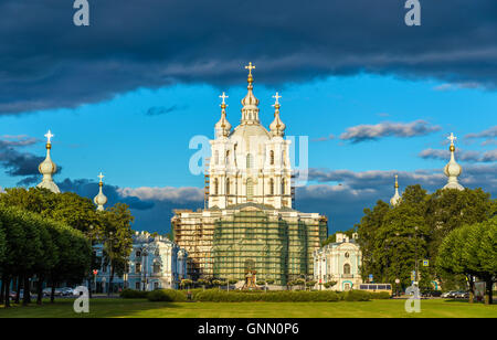 Cattedrale di Smolny a San Pietroburgo - Russia Foto Stock