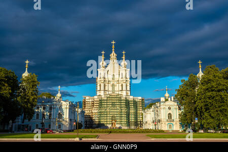 Cattedrale di Smolny a San Pietroburgo - Russia Foto Stock