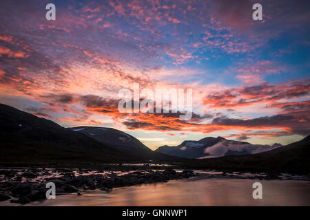 Ristacohkka collina in sunset Foto Stock