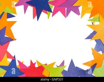 Spazio vuoto il framing da stelle di carta stretta fino Foto Stock