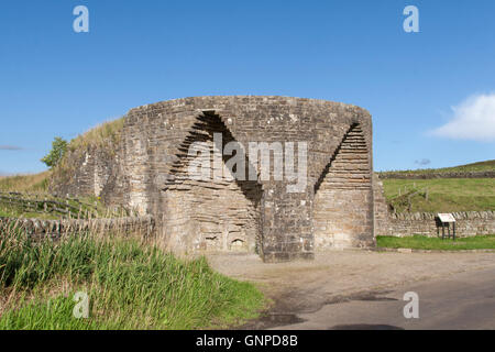 In disuso a limekiln Crindledykes, sotto Barcombe Hill, Thorngrafton comune, Northumberland, Inghilterra Foto Stock