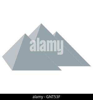 Icona stilizzata tre piramidi dell'Egitto su sfondo bianco Illustrazione Vettoriale