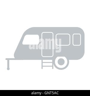 Icona stilizzata di una carovana colorata su sfondo bianco Illustrazione Vettoriale